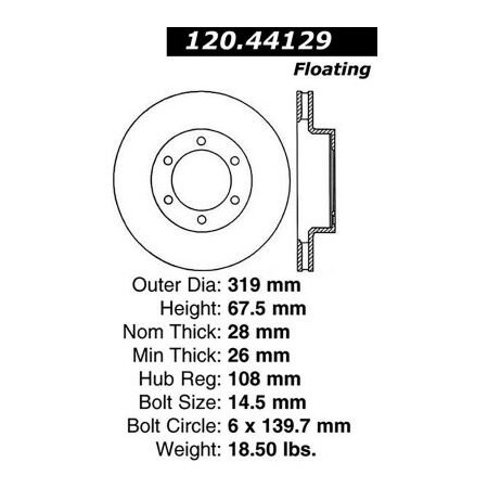 Centric StopTech Premium Cryostop Rotor; Front, StopTech 120.44129CRY
